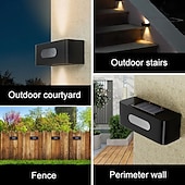 abordables Appliques d&#039;extérieur-Appliques murales solaires d&#039;extérieur à LED, lampes de sécurité étanches, lampes de sécurité à économie d&#039;énergie, éclairage LED pour jardin, escalier, cour, allée, décoration d&#039;arrière-cour, lampes