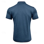 economico magliette di base-Per uomo Maglietta Manica Corta Maniche Corte Collo alla coreana Zip a un quarto Estate Primavera Tinta unica Semplice Sport Essenziale Con zip Vacanza Streetwear Casuale Blu chiaro Nero Bianco