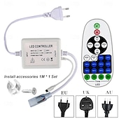 זול רצועות נורות LED-360 רצועת LED ניאון עם אפליקציית bluetooth תזמון סינכרון מוזיקה 10-132 רגל גמיש/עמיד למים/לד חבל אור שלט רחוק 23 מפתחות מתאים לבית/גן/בניין קישוט DIY decoration ac220v