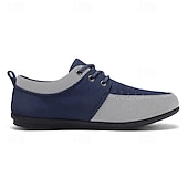baratos Ténis para Homem-sapatos masculinos casuais com cadarço em bege e azul marinho, design exclusivo em tecido, perfeitos para o estilo e conforto do dia a dia