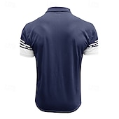 billige Color Block Polo for menn-Herre Poloskjorte i bomull Avslappet Virksomhet Ribbet polokrage Klassisk Kortermet Grunnleggende Moderne Helfarge Horisontale strips Knapper Logo Sommer Vår sommer Normal Mørkebrun Mørkerød Svart