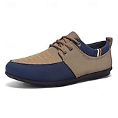 baratos Ténis para Homem-sapatos masculinos casuais com cadarço em bege e azul marinho, design exclusivo em tecido, perfeitos para o estilo e conforto do dia a dia