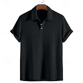 economico Camicie Popover da Uomo-Per uomo Camicia Camicia Estiva Camicia casual Camicia da Spiaggia Camicia con Bottoni Nero Bianco Rosso Borgogna Blu reale Manica Corta Semplice Colletto a Camicia Vacanza Camicia hawaiana