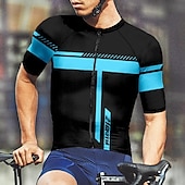 voordelige Heren shirts-Voor heren Wielrenshirt Korte mouw Fietsen T-shirt Shirt met 3 achterzakken Bergracen Ademend Sneldrogend Anatomisch ontwerp Lampenkatoen Geel Rood Blauw Sport Kleding