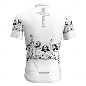 abordables Maillots pour hommes-Homme Maillot Velo Cyclisme Manche Courte Cyclisme Tee-shirt Maillot avec 3 poches arrière VTT Vélo tout terrain Respirable Séchage rapide Conception anatomique Mèche Blanche Bleu Graphic Des sports