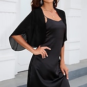 abordables enveloppes d&#039;invité de mariage-Écharpe Femme Élégant Sans manches Polyester Boléros de Mariage Avec Couleur unie Pour Soirée Printemps &amp; Été