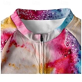 preiswerte Radtrikot Herren-Herren Radtrikot Kurzarm Fahhrad T-Shirt Trikot mit 3 Gesäßtaschen Mountainbike MTB Atmungsaktiv Schnelltrocknend Anatomisches Design Feuchtigkeitsableitend Blau Fuchsie Farbverlauf Sport Bekleidung