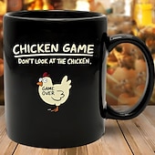 levne Šálky a hrnečky-legrační dárek hrnek vzhled kuře hra černá 11oz šálek kávy vtipný dárek pro muže manžel přítel výročí svatby narozeniny vánoce