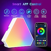 cheap Indoor Wall Lights-LED Lights 3/6/8/10/12Pack Lights Gaming Lights Smart Wall Lights with APP &amp; Remote Control WiFi Connect for Home Decor,Gaming Room,Bar