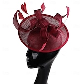 abordables Tocado de Boda-Tocados Plumas Sinamay Boda Fiesta de Noche Elegante Boda Con Pluma Celada Sombreros