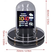baratos Luzes Decorativas Inteligentes-Luzes noturnas LED Wi-Fi sincronizado com relógio de tubo Nixie Tela LCD de 1,54 polegadas Exibição do clima 12/24 horas Toque eletrônico para alternar temas Relógio Relógio digital RGB com recurso de