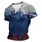 Men's Tie Dye T Shirt Henley Shirt Short Sleeve Designer Retro Vintage Street Casual Daily Summer Spring Green Navy Blue Henley Henley T-Shirt4