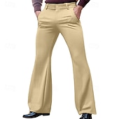 economico Fondi-Retrò Vintage Anni &#039;70 Pantaloni Pantaloni a zampa d&#039;elefante Hippie Disco Tinta unica Per uomo Halloween Carnevale Feste Abbigliamento Quotidiano Parata dell&#039;Orgoglio Adulti Pantaloni Primavera