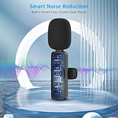 olcso Mikrofonok-vezeték nélküli lavalier mikrofon bluetooth hajtóka telefon mikrofon videó rögzítéshez - mini klip mikrofonokhoz iphone-hoz  &amp; android