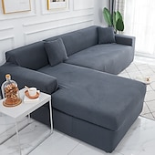 cheap Sofa Cover-Elastic Jacquard Fabric Sofa Cover Stretch Couch Cover Sectional L Shape Sofa Slipcover Corner Case for Living Room 1/2/3/4 Seat