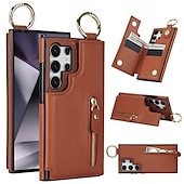 economico Cover Samsung-telefono Custodia Per Samsung Galaxy S24 Ultra Plus S24 FE S23 S22 S21 S20 Ultra Plus FE A55 A35 A25 A15 5G A14 A54 A73 A53 A12 A13 Per retro Con supporto A calamita Cerniera Retrò TPU pelle sintetica