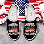 levne Pánské tenisky-pánské vlastenecké prodyšné slip-on boty - tenisky s potiskem vlajky USA pro den nezávislosti a běžné nošení