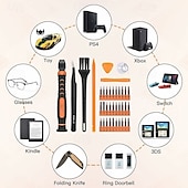 お買い得  手工具-130 ピースの精密ドライバー キットには、iPhone の修理に最適なトルクス T1、T2、T3、T4、T5、T6、T7、T8、T9、T10、T15、T20 および P2、P5、P6 スター ビットが含まれています。