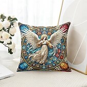 baratos estilo boho-Capa de Almofadas Decorativas Sol e Lua 1PC Mandala Boêmio Macio Quadrado Capa de Almofada para Quarto Sala de Estar Sofá Cadeira