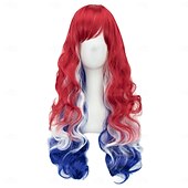 economico Parrucche di Carnevale-Parrucche sintetiche Ondulato Tessitura riccia Taglio scalato Con frangia A macchina Parrucca 28 pollici A1 A2 A3 A4 A5 Capelli sintetici Per donna Classico Comodo Colore Graduale e Sfumato