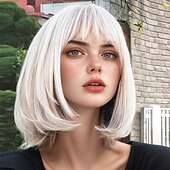 お買い得  トレンドの合成ウィッグ-人工毛ウィッグ ウェーブ カーリーウィーブ アシメントリー・ヘアカット ニートバング 機械製 かつら 30 インチ A1 合成 女性用 クラシック 快適 カラーグラデーション マルチカラー