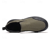 billiga Slip-ons och loafers till herrar-moderna slip-on-sneakers för män, grå mesh med elastisk slingring, snygga och bekväma urbana skor