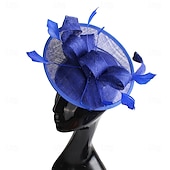 abordables Tocado de Boda-Tocados Plumas Sinamay Boda Fiesta de Noche Elegante Boda Con Pluma Celada Sombreros