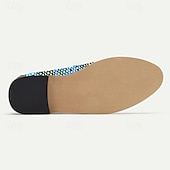 abordables Chaussures en Tissage Texturé-Mocassins à boucle en nylon tissé vert pour homme - Chaussures décontractées uniques