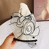 billiga Festhattar-Hattar polyester solhatt semester teparty hästkapplöpning cocktail elegant vintage solskydd med fjäder blommigt huvudbonad