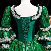 Χαμηλού Κόστους Φορέματα-Βίντατζ Ροκοκό Αναγέννησης Μάξι Φορέματα Κανονικό Juliet Πριγκίπισσα Νύφη Πλισέ Μαζεμένο Πριγκίπισσα Στρογγυλή Λαιμόκοψη Φανταχτερή Φόρεμα Γυναικεία Απόκριες Μασκάρεμα Επίδοση Πάρτι Απόκριες Ενήλικες