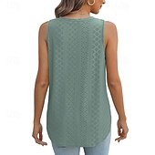 abordables Chemises et blouses-Femmes Chemisier Uni Moderne Occasionnel Sans manches Col en V Hauts Réguliers Quotidien Fête Sortir Asymétrique Vert herbe Noir Blanche Rose Claire Bleu Été