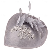 abordables Fascinateurs-Coiffe Chapeau Fedora en Lin Synthétique Mariage Anniversaire Thé Course Équitation Élégant Vintage Mignon Avec Accessoire En Plumes