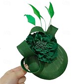 abordables Fascinators-accessoire Imitation Lin Plumes Mariage Soirée Élégant Mariage Avec Plume Casque Couvre-chef