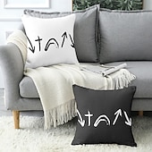 billige Ferieputetrekk-Påsk Jesus Dekorative Kasteputer Deksel 1PC Myk Firkantet Sofapute Trekk Putevar Soverom Stue Sofa Stol Svart Blå