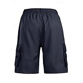 cheap Classic-Men&#039;s Cargo Shorts Shorts Summer Shorts Drawstring Elastic Waist Multi Pocket USA Flag Comfort Wearable Knee Length Outdoor Sport Daily Fashion Casual Black Navy Blue