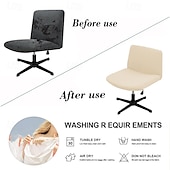 billiga Stolsöverdrag-armlös stol överdrag 100 % vattentät armlös kontorsbord stolsöverdrag stickad jacquard modern fåfänga stolsöverdrag bred sits korsad stolsöverdrag mitt bak accent stolöverdrag