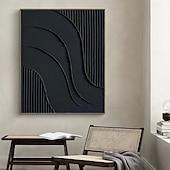 cheap POP Oil Paintings-Large Abstract Canvas Black Minimalist painting handmade Abstract Painting Nordic Abstract Painting for Living Room Abstract Painting Boho Abstract Wall Art painting