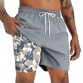 cheap Geometric Print-Men&#039;s Camouflage Lined Shorts 2 in 1 Board Shorts Swim Shorts Mid Waist Hawaiian Vacation Holiday Beach Wear Side Pockets With Compression Liner Elastic Drawstring Waist Designer Clothing Apparel