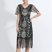 cheap Latin Dancewear-Latin Dance Dress Tassel Pure Color Splicing Women&#039;s Performance Training Short Sleeve High Polyester
