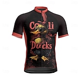 ieftine Tricouri pentru bărbați-Bărbați Jersey de ciclism Manșon scurt Bicicletă Tricou Tee Jerseu cu 3 buzunare spate Ciclism montan Respirabil Uscare rapidă Proiectare anatomică Wicking Roz Închis Negru Alb Animal Desene Animate