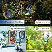 billige Landskapslys-solenergi dobbeltsidig påfugl crack lampe smijern simulering dyr plen lampe utendørs hage gulv plugg lampe ferie fest dekorasjon lampe 1 stk