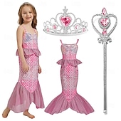 economico Costumi per bambine-La Sirenetta Principessa Sirena Vestito Costume per festa a tema Cosplay Cosplay di film for Ragazze Bambini Carnevale Mascherata Feste Ferie