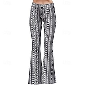 cheap Bottoms-Retro Vintage 1960s Hippie Long Length Dude Funk Bell Bottom Pants Hippie Disco Printing Fit &amp; Flare Women&#039;s Carnival Costume Carnival Daily Wear Pride Parade Pride Month Adults&#039; Pants Spring &amp; Summer