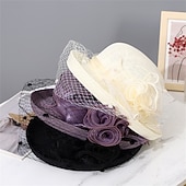 ieftine pălării de petrecere-Pălării pălărie de soare din organza vacanță petrecere de ceai curse de cai cocktail elegantă vintage cu accent floral de accesorii pentru cap