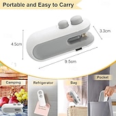 cheap Kitchen Utensils &amp; Gadgets-Mini Bag Sealer, Handheld Heat Sealer for Plastic Bags, Portable Snack Sealing Machine for Home Kitchen, Easy Hand Press Seal &amp; Reseal, Food Storage Saver