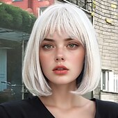 お買い得  トレンドの合成ウィッグ-人工毛ウィッグ ウェーブ カーリーウィーブ アシメントリー・ヘアカット ニートバング 機械製 かつら 30 インチ A1 合成 女性用 クラシック 快適 カラーグラデーション マルチカラー