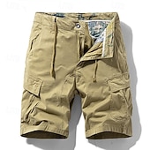 economico Classico-Per uomo Pantaloncini cargo Shorts Pantaloncini Estivi Coulisse Elastico in vita Multi-tasche Semplice Comodità Indossabile Lunghezza al ginocchio All&#039;aperto Sport Quotidiano Moda Casual Nero Cachi