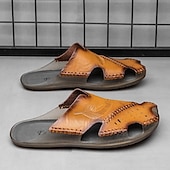 abordables Sandales décontractées-Sandales d&#039;extérieur en similicuir pour hommes avec semelle robuste et design respirant – chaussures confortables pour la randonnée et les vêtements décontractés