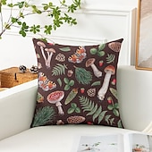 cheap Floral &amp; Plants Style-Mushroom Plant Decorative Toss Pillows Cover 1PC Soft Square Couch Cushion Case Pillowcase for Bedroom Livingroom Sofa Chair
