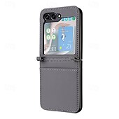 cheap Samsung Cases-Phone Case For Samsung Galaxy Z Flip 7 Z Flip 6 Z Flip 5 Z Flip 4 Back Cover Magnetic Support Wireless Charging Card Slot Retro TPU PU Leather